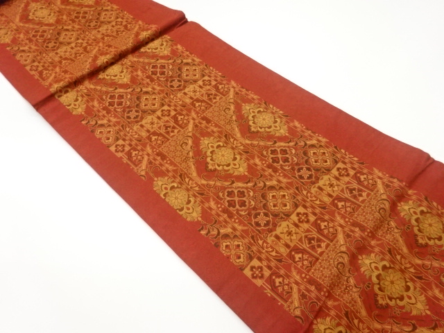 JAPANESE HIRAKI NAGOYA OBI / WOVEN ARABESQUE